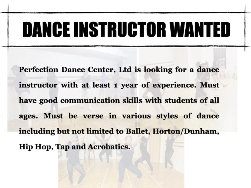 Dance Instructor Wanted