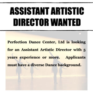 Assistant Artistic Director Wanted!
